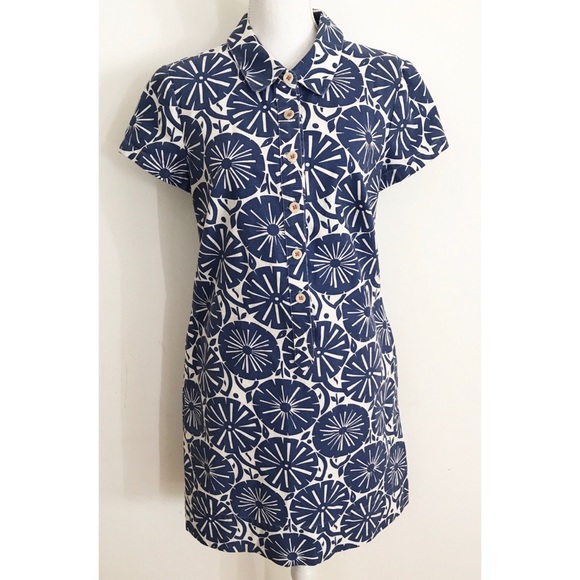 Boden Dresses & Skirts - EUC Boden Swirl Dandelion Like Print Shirt Dress